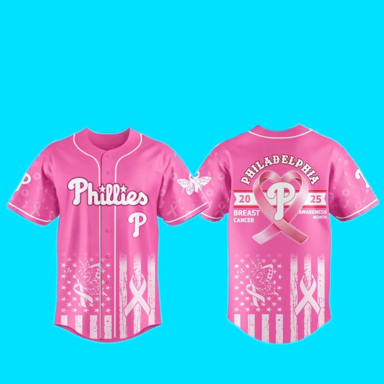 Phillies Philadelphia 2025 Special Breast Cancer Awareness Month Jersey