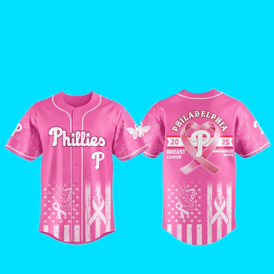 Phillies Philadelphia 2025 Special Breast Cancer Awareness Month Jersey