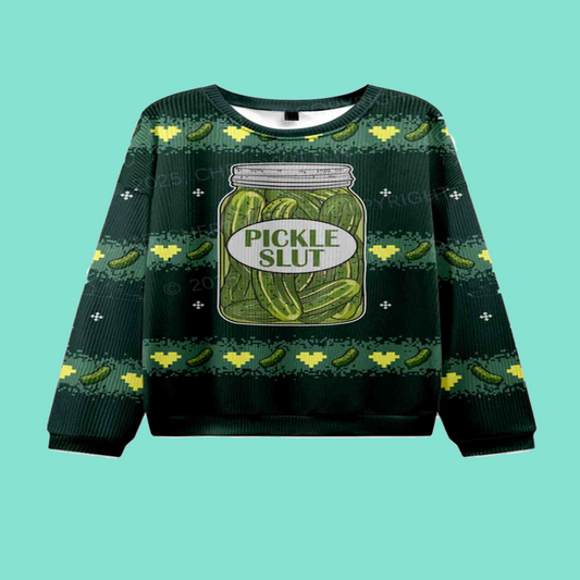 Pickle Slxt Y2K Christmas Knit Sweatshirt