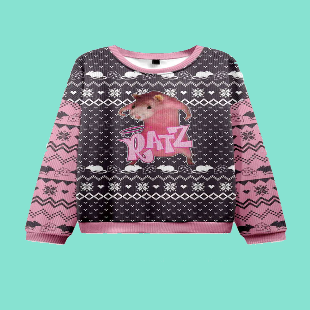 Pink Ratz Y2K Christmas Knit Sweatshirt