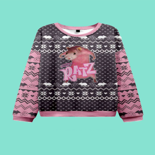 Pink Ratz Y2K Christmas Knit Sweatshirt