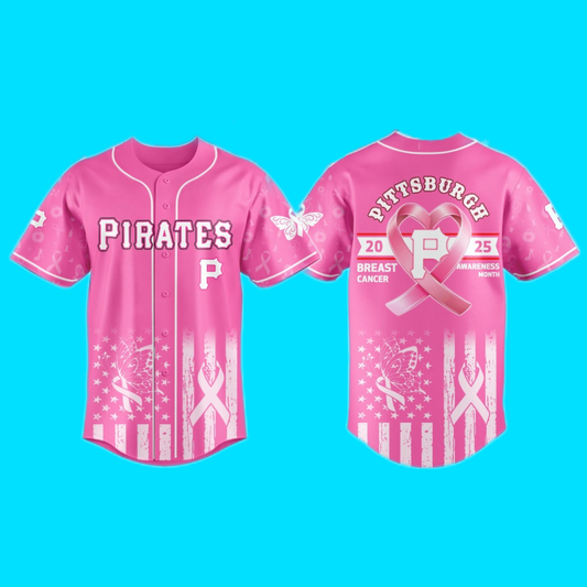 Pirates Pittsburgh 2025 Special Breast Cancer Awareness Month Jersey And Hat