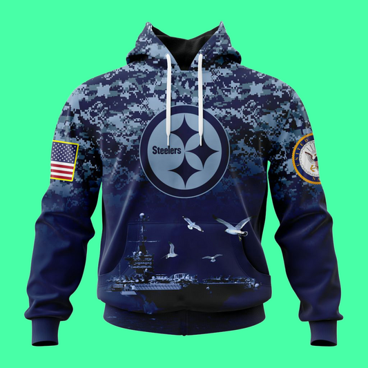 Pittsburgh Steelers US Navy 250th Birthday Hoodie