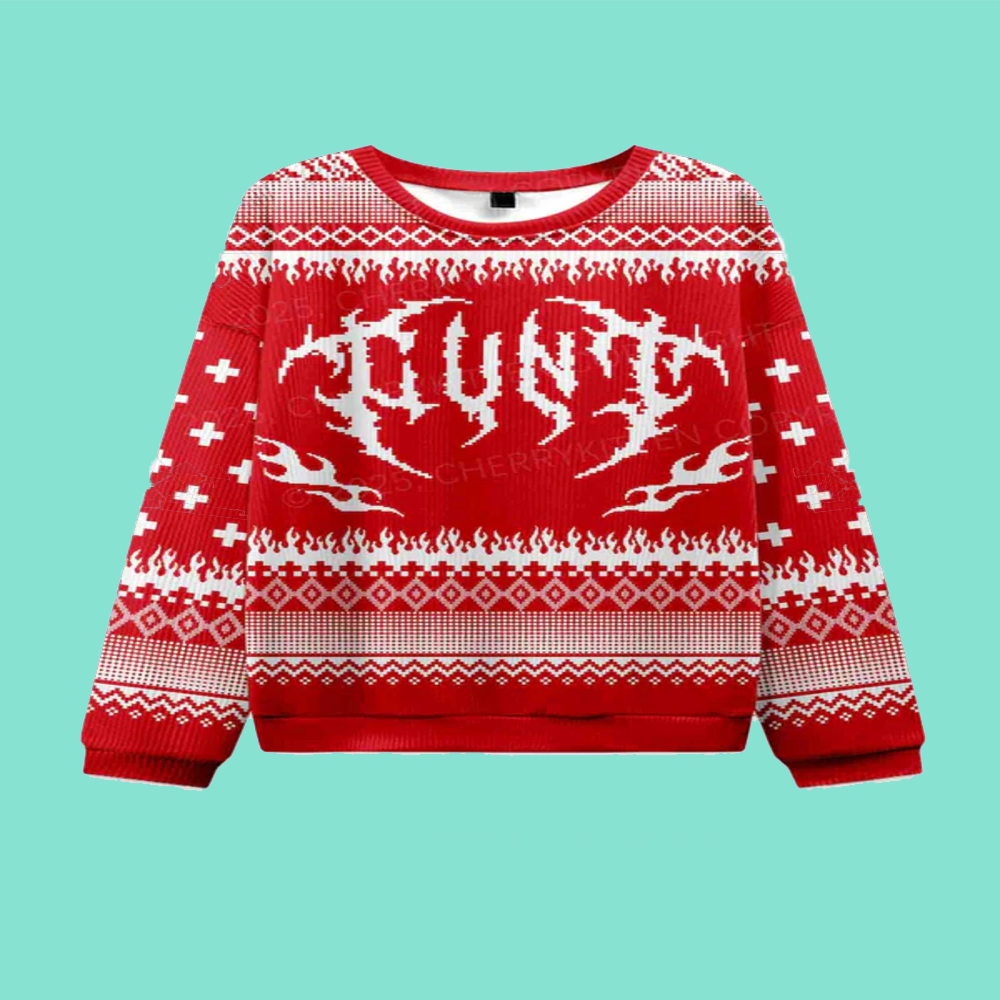 Punk Cxxt Y2K Christmas Knit Sweatshirt