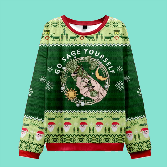 Purplehecate Go Sage Yourself Ugly Christmas Sweatshirt