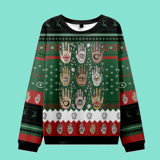Purplehecate Helping Hands Ugly Christmas Sweatshirt
