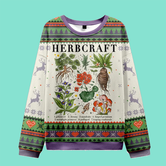 Purplehecate Magical Herbcraft Ugly Christmas Sweatshirt