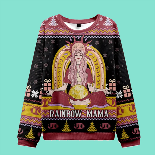 Purplehecate Rainbow Mama Ugly Christmas Sweatshirt