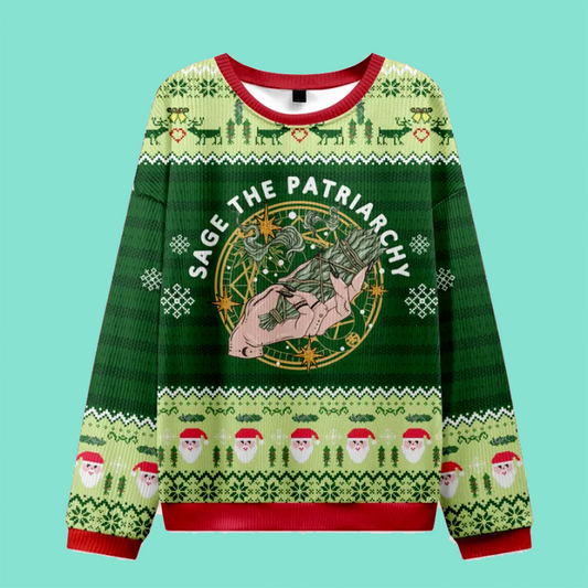 Purplehecate Sage The Patriarchy Ugly Christmas Sweatshirt