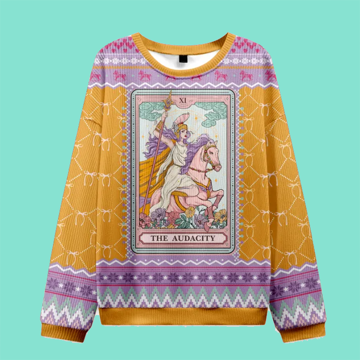 Purplehecate The Audacity Tarot Card Ugly Christmas Sweatshirt