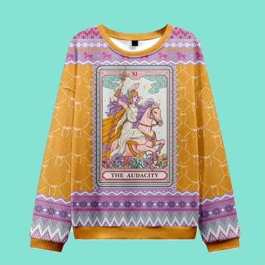 Purplehecate The Audacity Tarot Ugly Christmas Sweatshirt