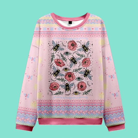 Purplehecate The Bee's Knees Ugly Christmas Sweatshirt