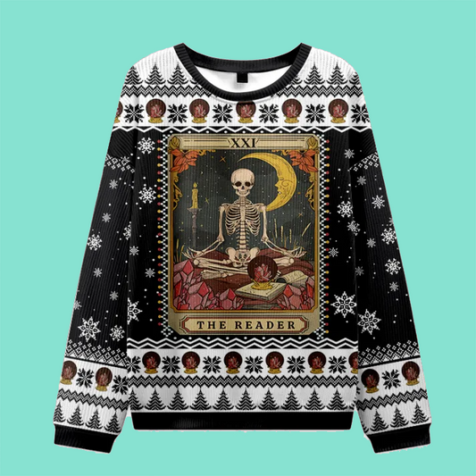 Purplehecate The Reader Tarot Ugly Christmas Sweatshirt