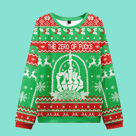 Purplehecate The Zero Of Fucks Tarot Ugly Christmas 2025 Sweatshirt