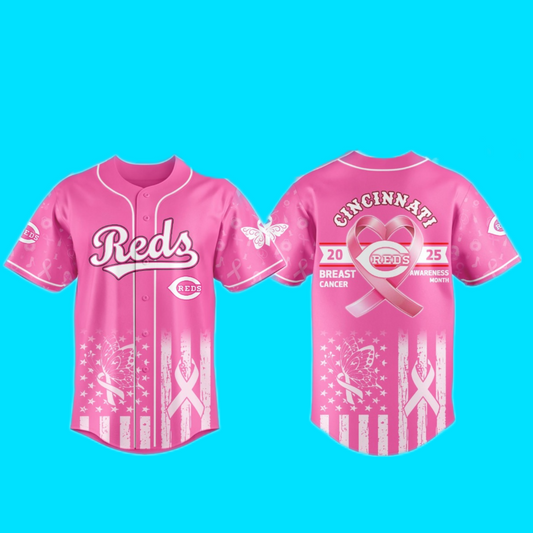 Reds Cincinnati 2025 Special Breast Cancer Awareness Month Jersey