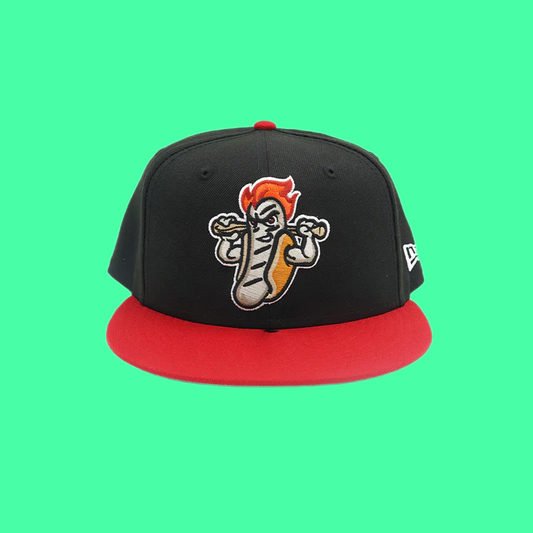 Rochester White Hots Black and Red Snapback Hat