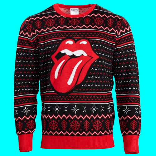 Rolling Stones Lips Tongue Ugly Christmas 2025 Sweater