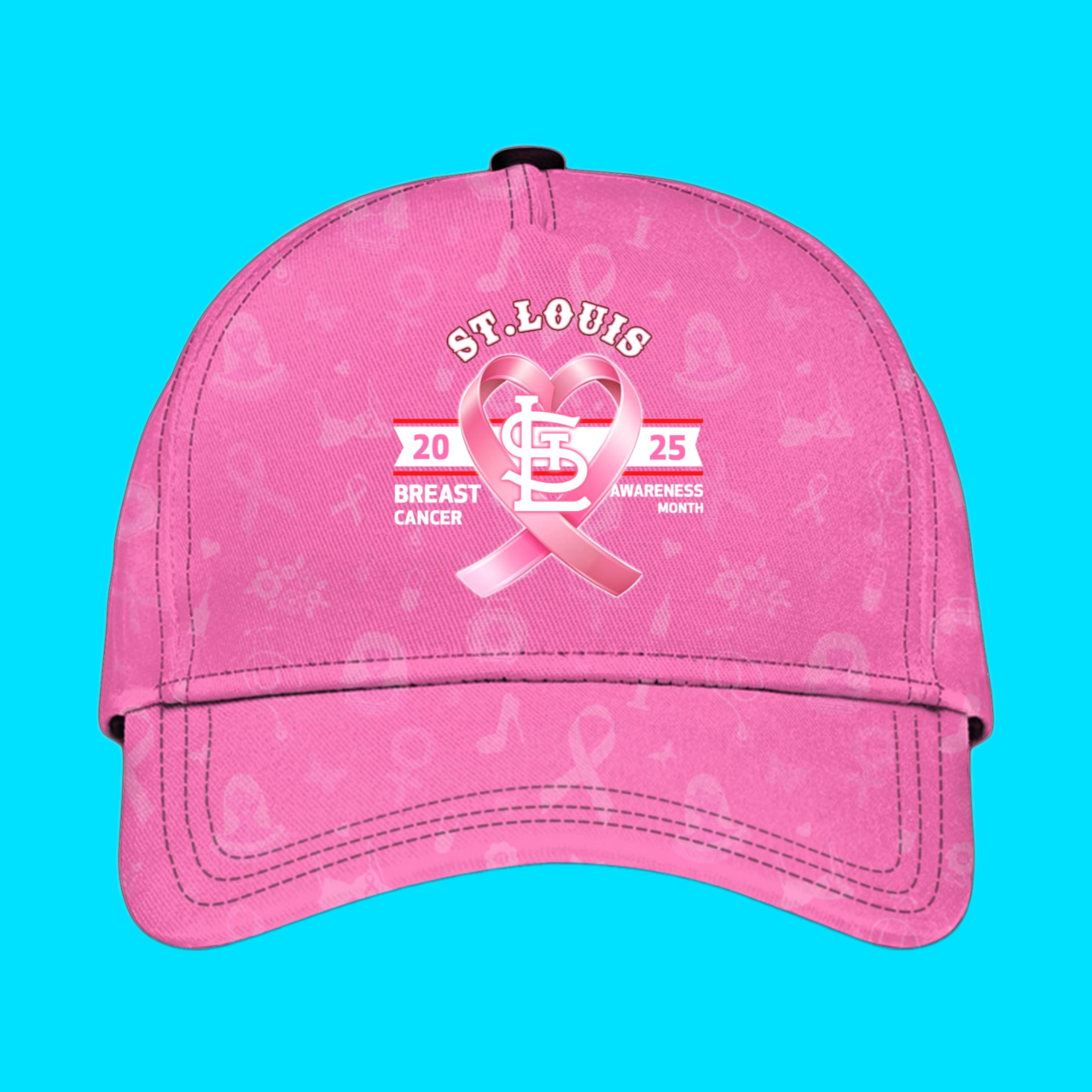 ST.Louis Cardinals 2025 Special Breast Cancer Awareness Month Jersey And Hat