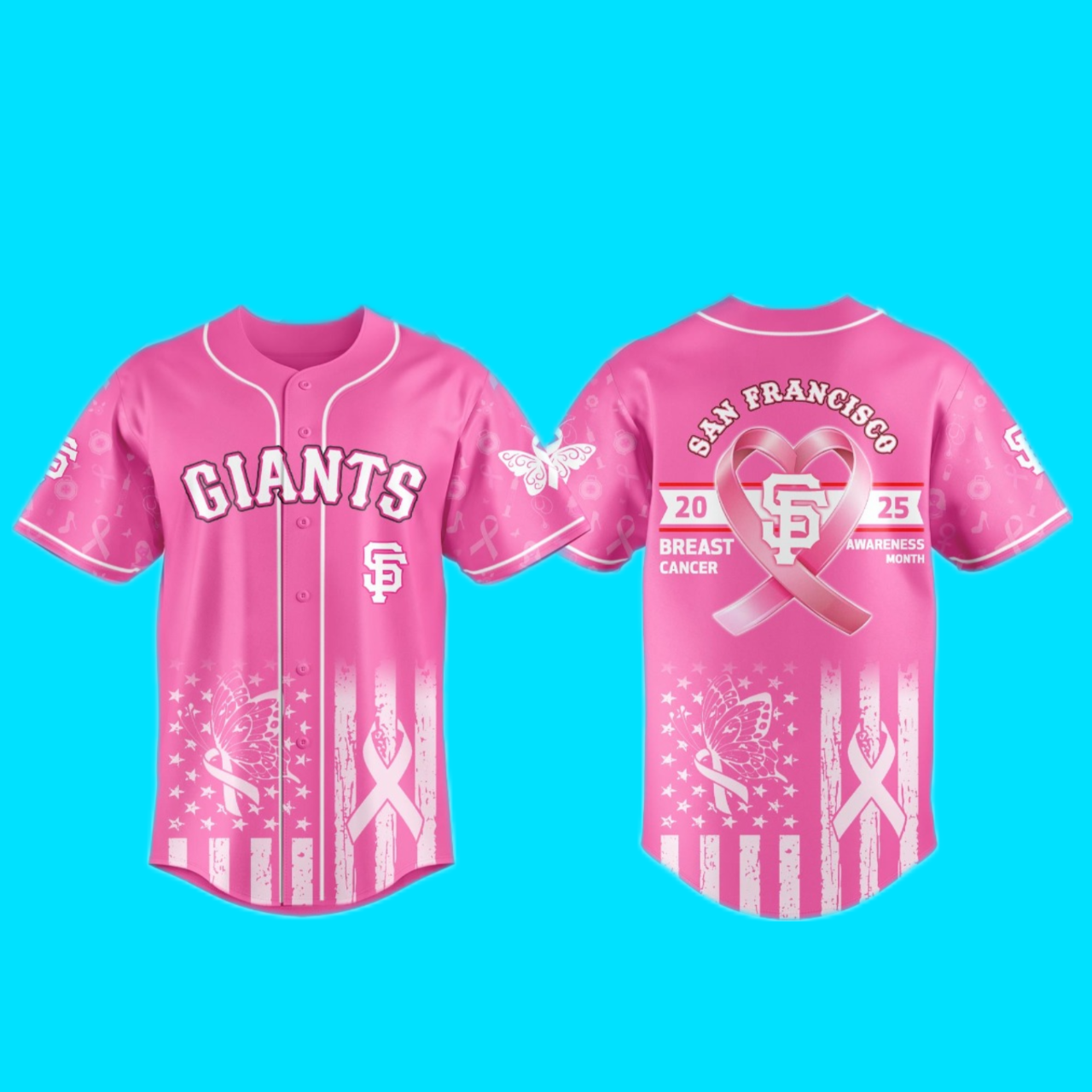 San Francisco Giants 2025 Special Breast Cancer Awareness Month Jersey And Hat