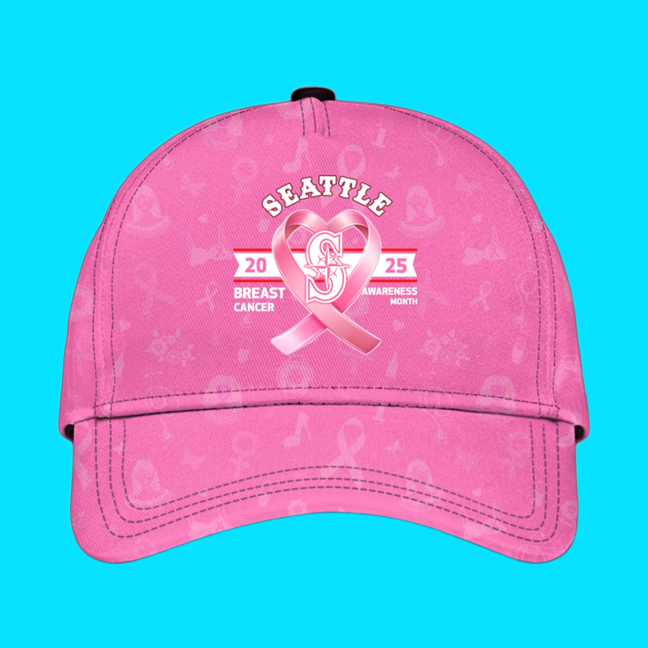 Seattle Mariners 2025 Special Breast Cancer Awareness Month Jersey And Hat