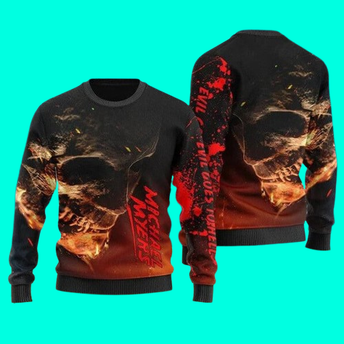 Skull Michael Myers Sweater Halloween Ugly Chirstmas 2025 Sweater