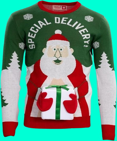Special Delivery Santa Claus3D Gift Ugly Christmas 2025 Sweater