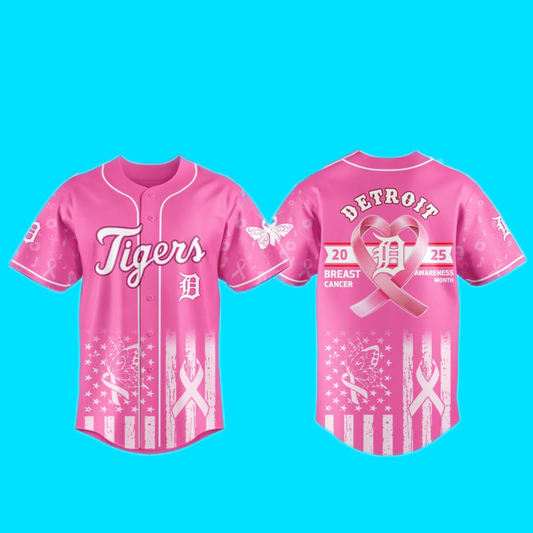 Tiger Detroit 2025 Special Breast Cancer Awareness Month Jersey
