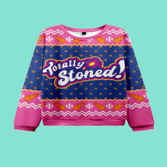 Totally Stoned Y2K Christmas Knit Sweatshirt