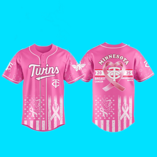 Twins Minnesota 2025 Special Breast Cancer Awareness Month Jersey And Hat