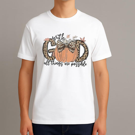 With God All Things Are Possible Fall Pumpkins Shirt