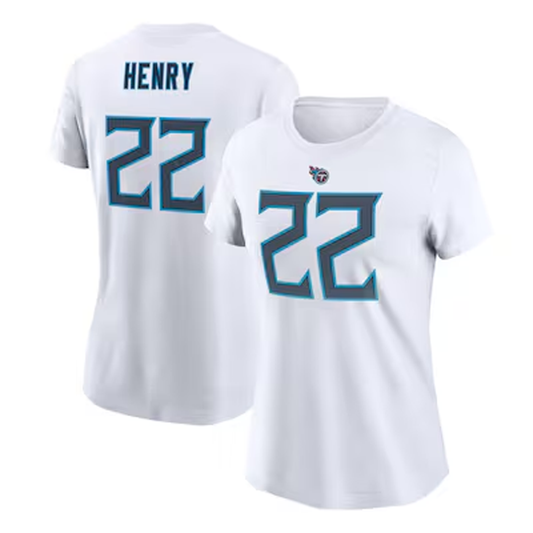 Women's Derrick Henry White Tennessee Titans Shirt