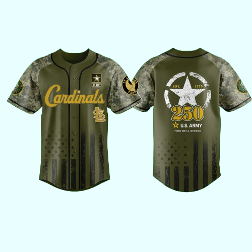 2025 Louis Cardinals 250th Anniversary Us Army Jersey